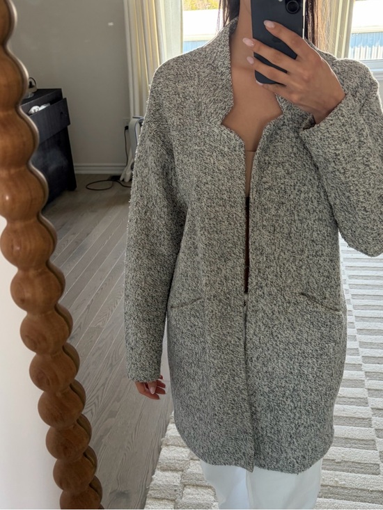 Zara Jackets & Blazers - Zara Grey Open-Front Knit Coatigan